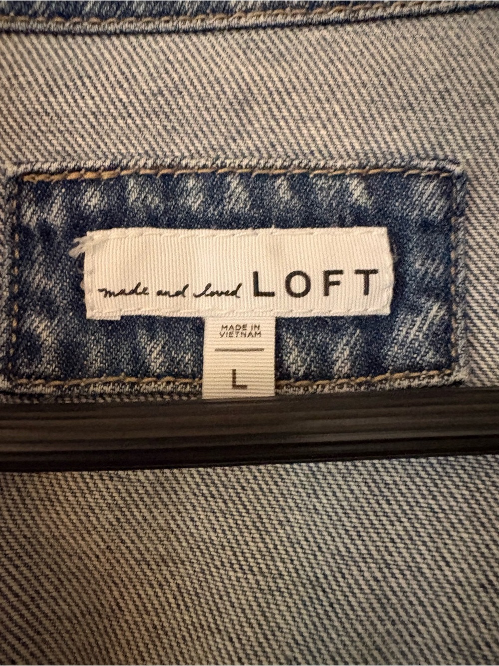 LOFT Blue Denim Belted Shirt Jacket - Picture 3 of 14